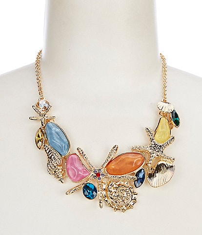 Natasha Accessories Sealife Shell Collar Statement Necklace