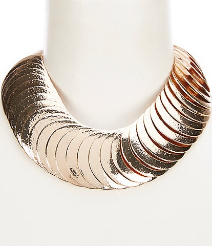 Natasha Accessories Slinky Disc Collar Necklace