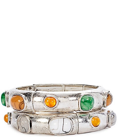 Natasha Accessories Stone Metal Resort Bracelet Set
