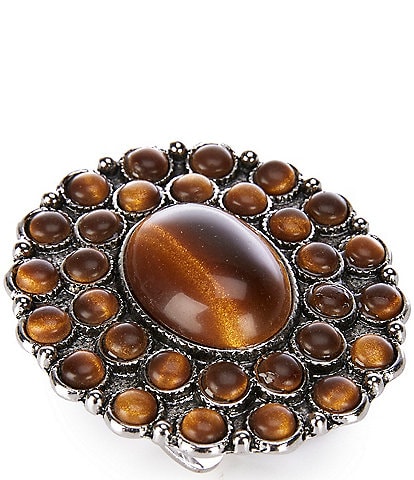Natasha Accessories Stone Western Oval Statement Ring