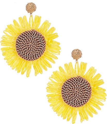 Natasha Accessories Sunflower Drop Earrings