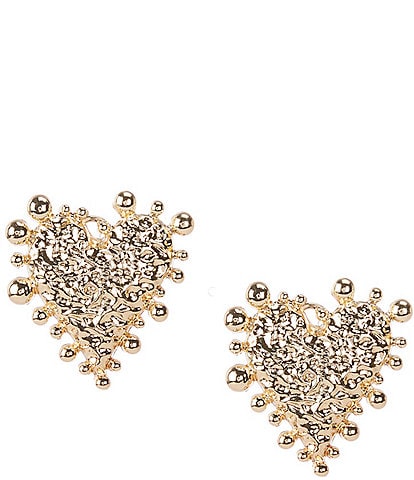 Natasha Accessories Textured Heart Drop Earrings