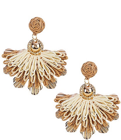 Natasha Accessories Thread Fan Drop Earrings