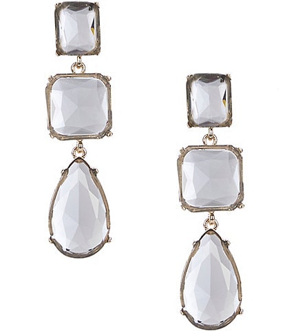 Natasha Accessories Triple Stone Drop Earrings