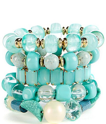 Natasha Accessories Turquoise Beaded Stretch Bracelet Set