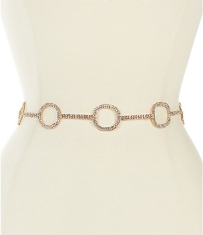 Natasha Accessories Wavy Square Rhinestone Belt