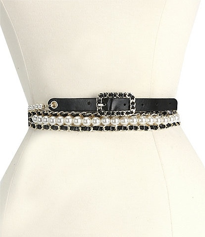 Natasha Accessories Wrap Around Pearl Belt