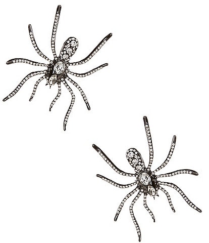 Natasha Accessories XL Crystal Spider Statement Drop Earrings