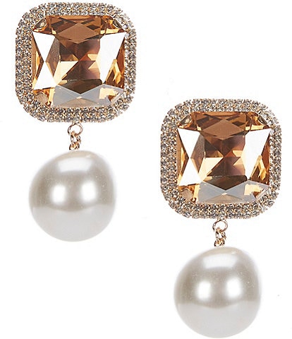 Natasha Accessories XL Pearl Drop Earrings