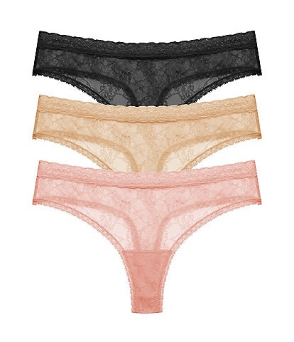 Natori Bliss Allure Lace Thong 3-Pack
