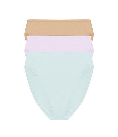 Natori Bliss Bare Cotton High-Cut Brief 3-Pack