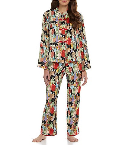 Natori Dynasty Crowded City Satin Coordinating Pajama Set