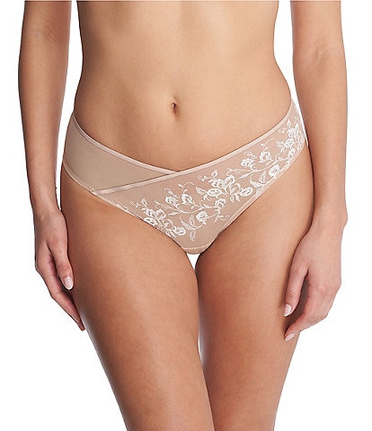 Natori Flawless Sheer Lace Embroidered Thong Panty