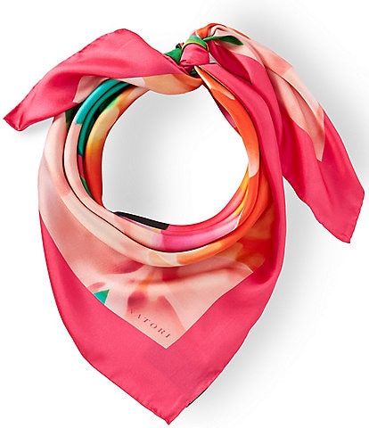 Natori Garbo Print Silk Square Scarf