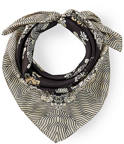Natori Imperial Dragon Print Silk Square Scarf