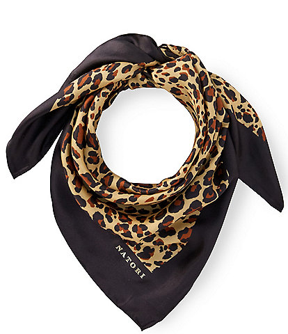 Natori Jaguar Print Silk Square Scarf