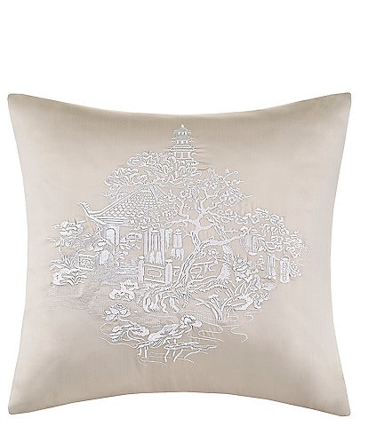 Natori Pavilion Embroidered Square Pillow