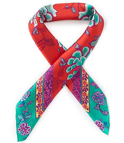 Natori Ume Print Silk Square Scarf