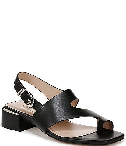 Naturalizer 27 EDIT Audra Leather Toe Loop Stack Heel Sandals