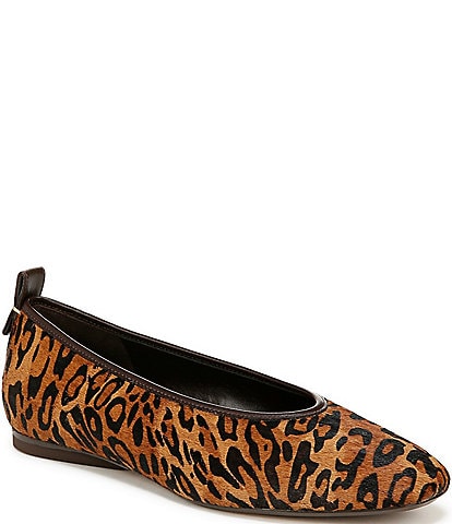 Naturalizer 27 EDIT Carla Animal Print Leather Square Toe Casual Ballet Flats