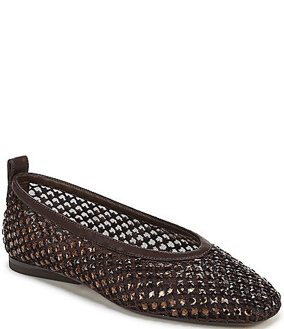 Naturalizer 27 EDIT Carla Mesh Embellished Square Toe Ballet Flats