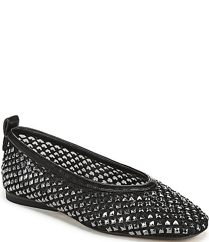 Naturalizer 27 EDIT Carla Mesh Embellished Square Toe Ballet Flats