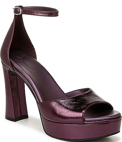 Naturalizer 27 EDIT Delphie Metallic Leather Ankle Strap Platform Dress Sandals