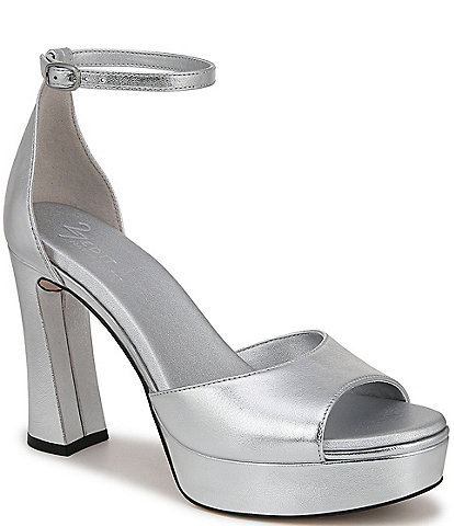 Naturalizer 27 EDIT Delphie Metallic Leather Ankle Strap Platform Dress Sandals