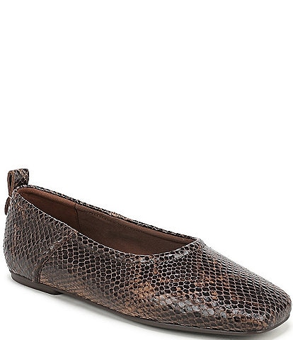 Naturalizer 27 EDIT Dream Snake Print Leather Square Toe Ballet Flats