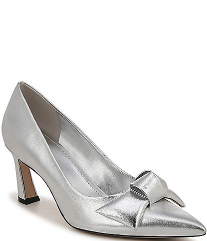 Naturalizer 27 EDIT Emery Bow Metallic Leather Pumps