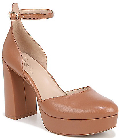 Naturalizer 27 EDIT Giovanna Leather Ankle Strap Platform Dress Pumps