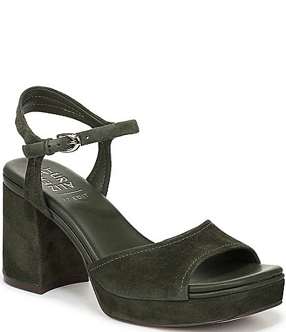 Naturalizer 27 EDIT Paige Suede Platform Block Heel Sandals