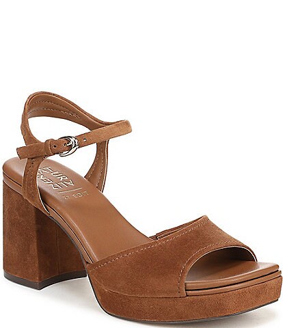 Naturalizer 27 EDIT Paige Suede Platform Block Heel Sandals
