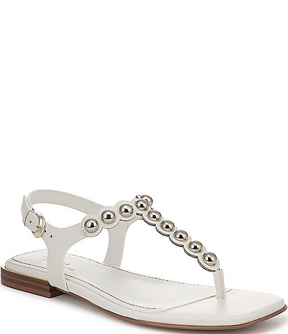 Naturalizer 27 EDIT Nara Textured Leather Dome Studded Thong Flat Sandals