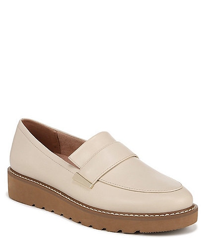 Naturalizer Adiline Leather Slip-On Lightweight Wedge Loafers
