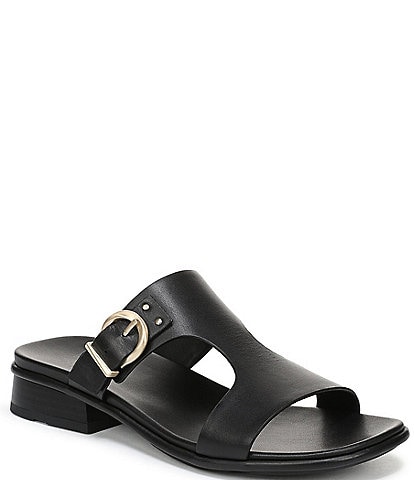Naturalizer Beach Leather T-Strap Slide Sandals