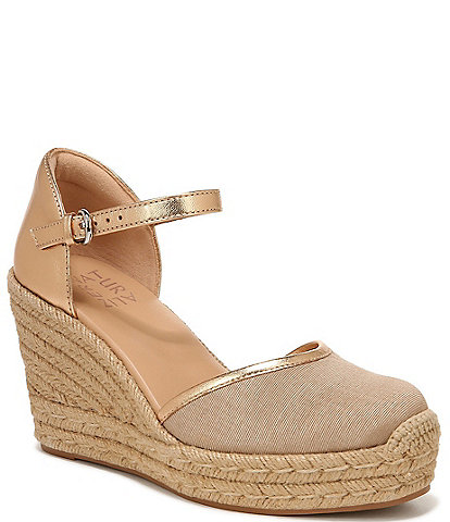 Naturalizer Bianca Fabric and Leather Espadrille Wedges