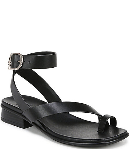 Naturalizer Birch Leather Toe Loop Ankle Strap Sandals