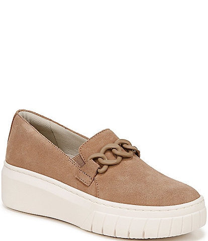 Naturalizer Daphne Suede Chain Strap Slip On Platform Sneakers