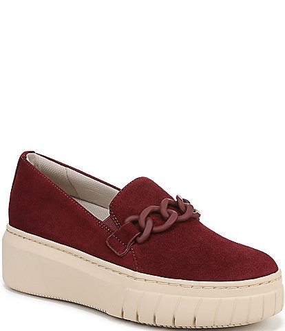 Naturalizer Daphne Suede Chain Hardware Slip On Platform Sneakers