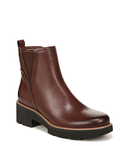 Naturalizer Darry Water-Repellent Leather Lightweight Lug Sole Chelsea Booties