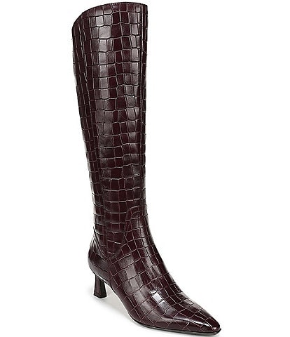 Naturalizer Deesha Croco Embossed Leather Knee High Boots