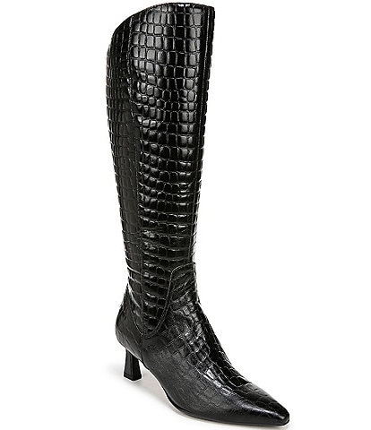 Naturalizer Deesha Leather Crocodile Knee High Boots