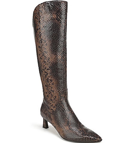 Naturalizer Deesha Leather Snake Print Knee High Boots