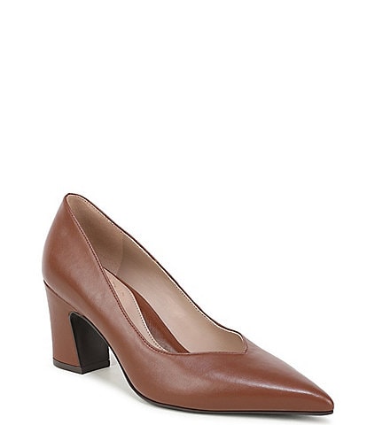 Naturalizer Ella Leather Pointed Toe Block Heel Pumps