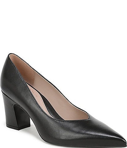 Naturalizer Ella Leather Pointed Toe Block Heel Pumps