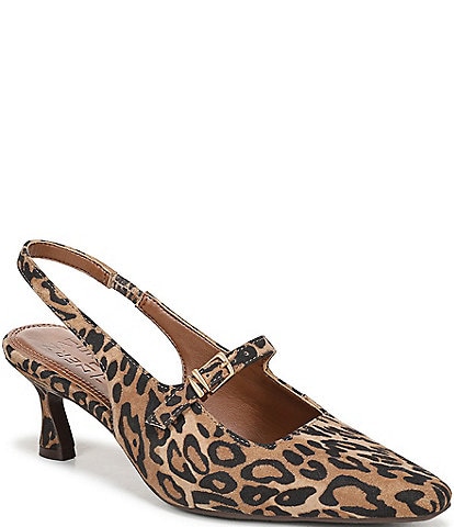 Naturalizer Gemini Leopard Suede Mary Jane Slingback Dress Pumps