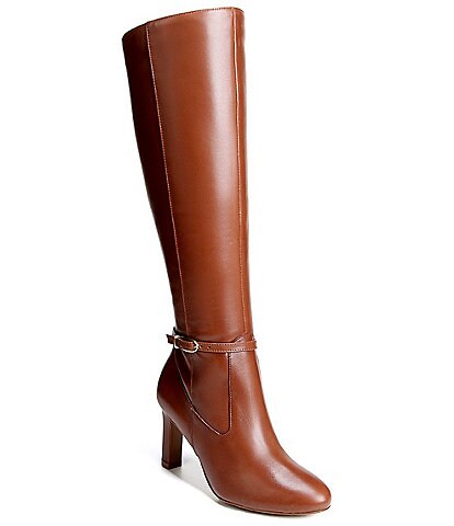Naturalizer Henny Wide Calf Leather Knee-High Buckle Detail Tall Dress Boots
