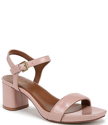 Naturalizer Izzy Patent Leather Square Toe Ankle Strap Dress Sandals