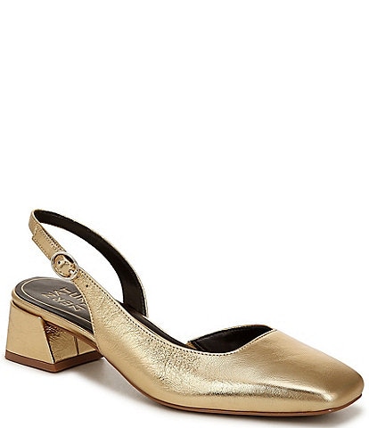 Naturalizer Jayla Metallic Crinkle Leather Slingback Pumps